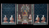 1562 LOT of 3 Paintings from antique Phra Malai Manuscripts-WOVENSOULS-Antique-Vintage-Textiles-Art-Decor