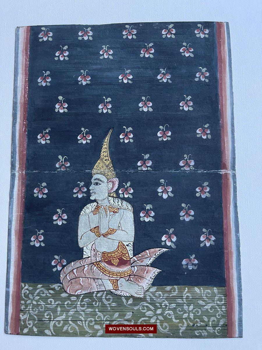 1563 LOT of 10 Paintings from Antique Phra Malai Manuscripts-WOVENSOULS-Antique-Vintage-Textiles-Art-Decor