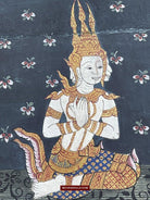 1564 SOLD LOT of 4 Paintings from Antique Phra Malai Manuscripts-WOVENSOULS-Antique-Vintage-Textiles-Art-Decor