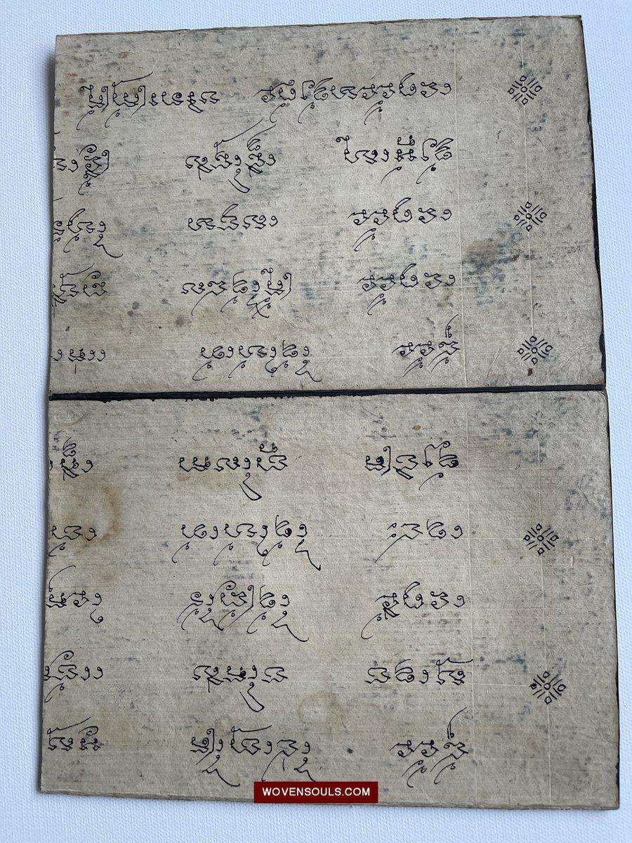 1564 SOLD LOT of 4 Paintings from Antique Phra Malai Manuscripts-WOVENSOULS-Antique-Vintage-Textiles-Art-Decor