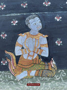 1565 LOT of 4 Paintings from Antique Phra Malai Manuscripts-WOVENSOULS-Antique-Vintage-Textiles-Art-Decor