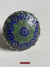 1568 Antique Silver Ring Blue Green Enamel Kohistan-WOVENSOULS-Antique-Vintage-Textiles-Art-Decor