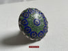 1568 Antique Silver Ring Blue Green Enamel Kohistan-WOVENSOULS-Antique-Vintage-Textiles-Art-Decor