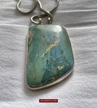 1569 Antique Himalayan Turquoise in Silver / Pendant-WOVENSOULS-Antique-Vintage-Textiles-Art-Decor