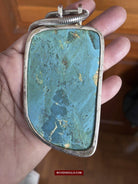 1569 Antique Himalayan Turquoise in Silver / Pendant-WOVENSOULS-Antique-Vintage-Textiles-Art-Decor