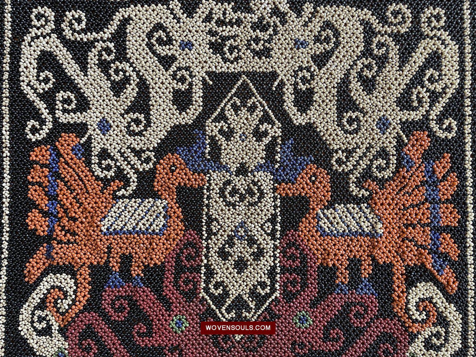 1571 Antique Beaded Iban Wedding Skirt Panel for Kain Manek-WOVENSOULS-Antique-Vintage-Textiles-Art-Decor