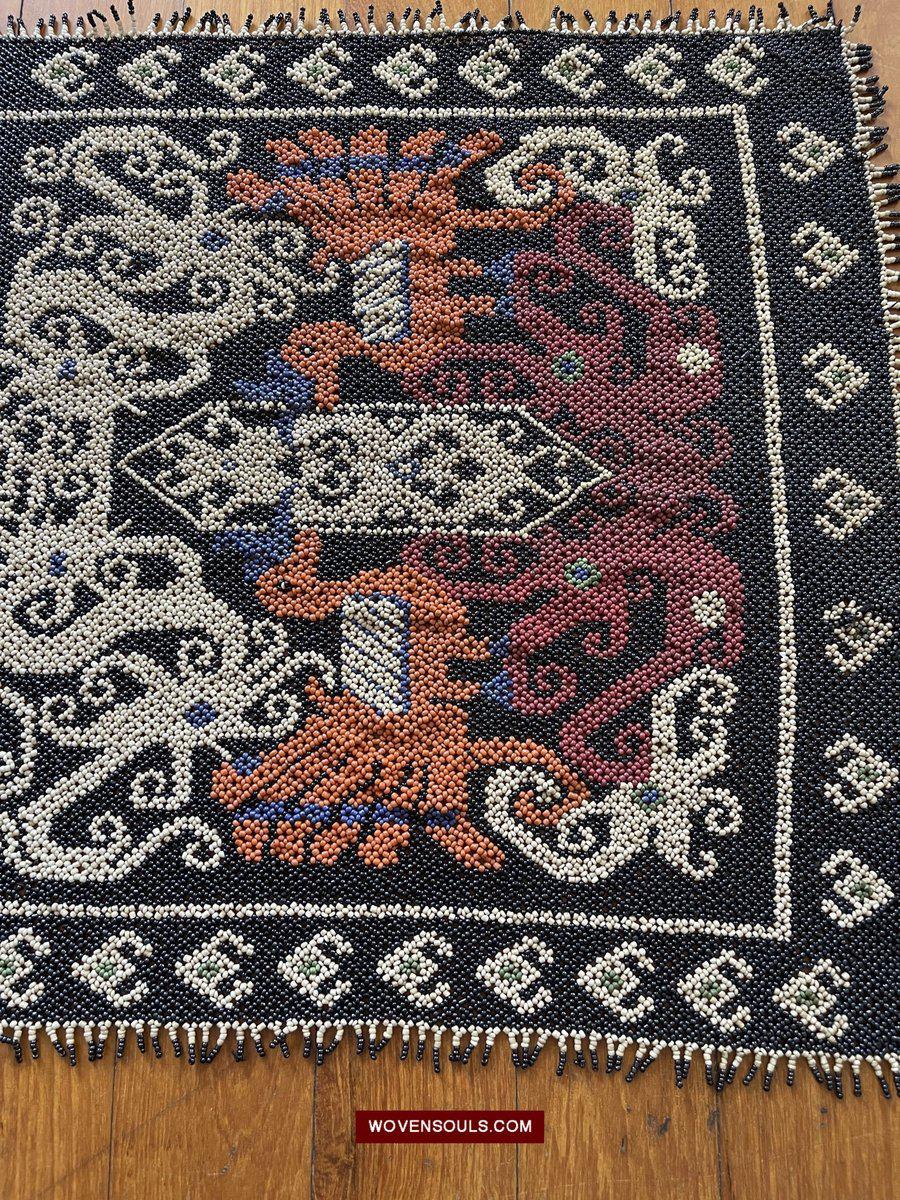 1571 Antique Beaded Iban Wedding Skirt Panel for Kain Manek-WOVENSOULS-Antique-Vintage-Textiles-Art-Decor