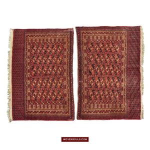 1574 Pair Antique Turkmen Tekke Chuval Juval-WOVENSOULS-Antique-Vintage-Textiles-Art-Decor
