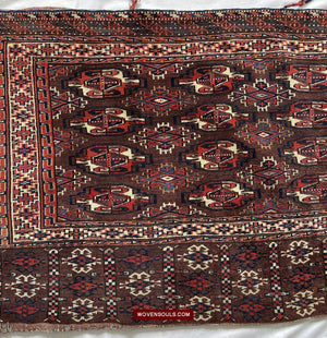 1575 Pair Antique Turkmen Yomud Yomut Chuval Juval w Backing-WOVENSOULS-Antique-Vintage-Textiles-Art-Decor