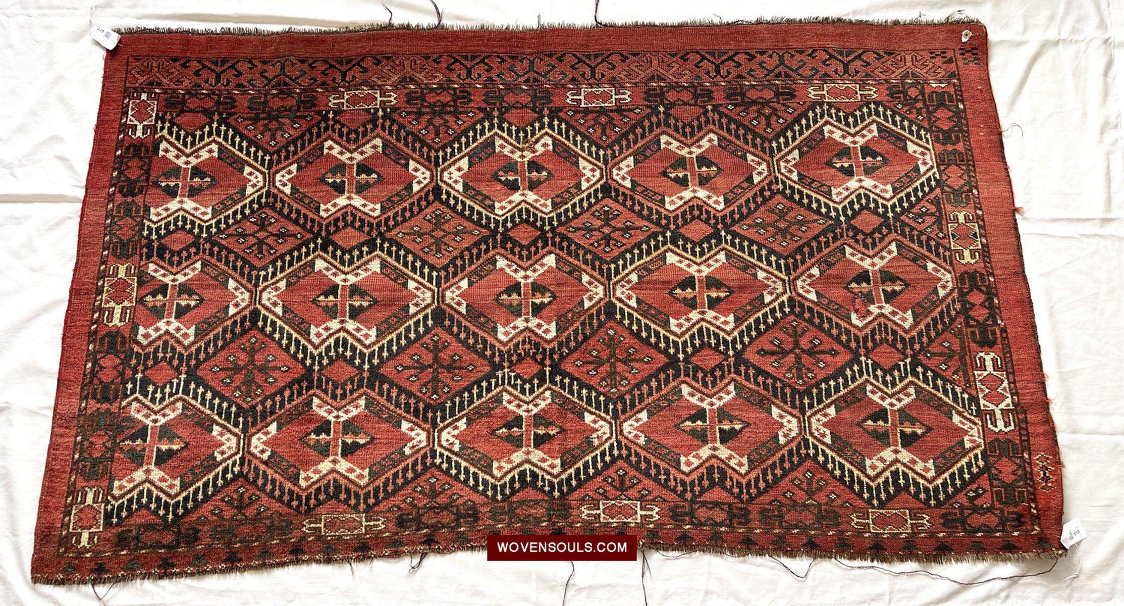 1577 Ersari Juval Chuval Turkmen Bagface Ikat Gaimak Gol Design-WOVENSOULS-Antique-Vintage-Textiles-Art-Decor