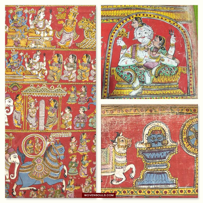 1582 A Complete Deccani Scroll - Padmasali Purana Andhra Pradesh-WOVENSOULS Antique Textiles &amp; Art Gallery