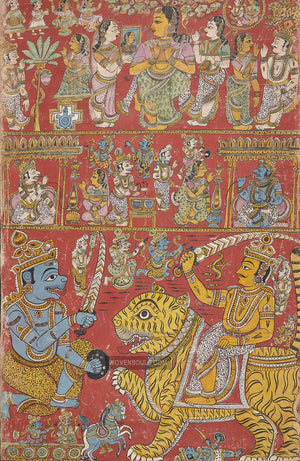 1582 A Complete Deccani Scroll - Padmasali Purana Andhra Pradesh-WOVENSOULS Antique Textiles &amp; Art Gallery