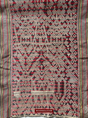 1583 Old Iban Pua Pilih Dayak Textile with Girl motif-WOVENSOULS-Antique-Vintage-Textiles-Art-Decor