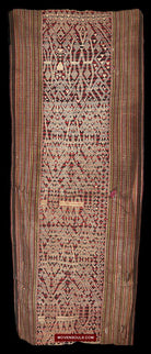 1583 Old Iban Pua Pilih Dayak Textile with Girl motif-WOVENSOULS-Antique-Vintage-Textiles-Art-Decor