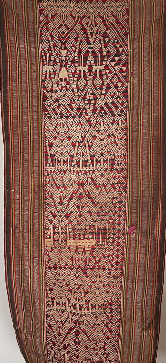 1583 Old Iban Pua Pilih Dayak Textile with Girl motif-WOVENSOULS-Antique-Vintage-Textiles-Art-Decor