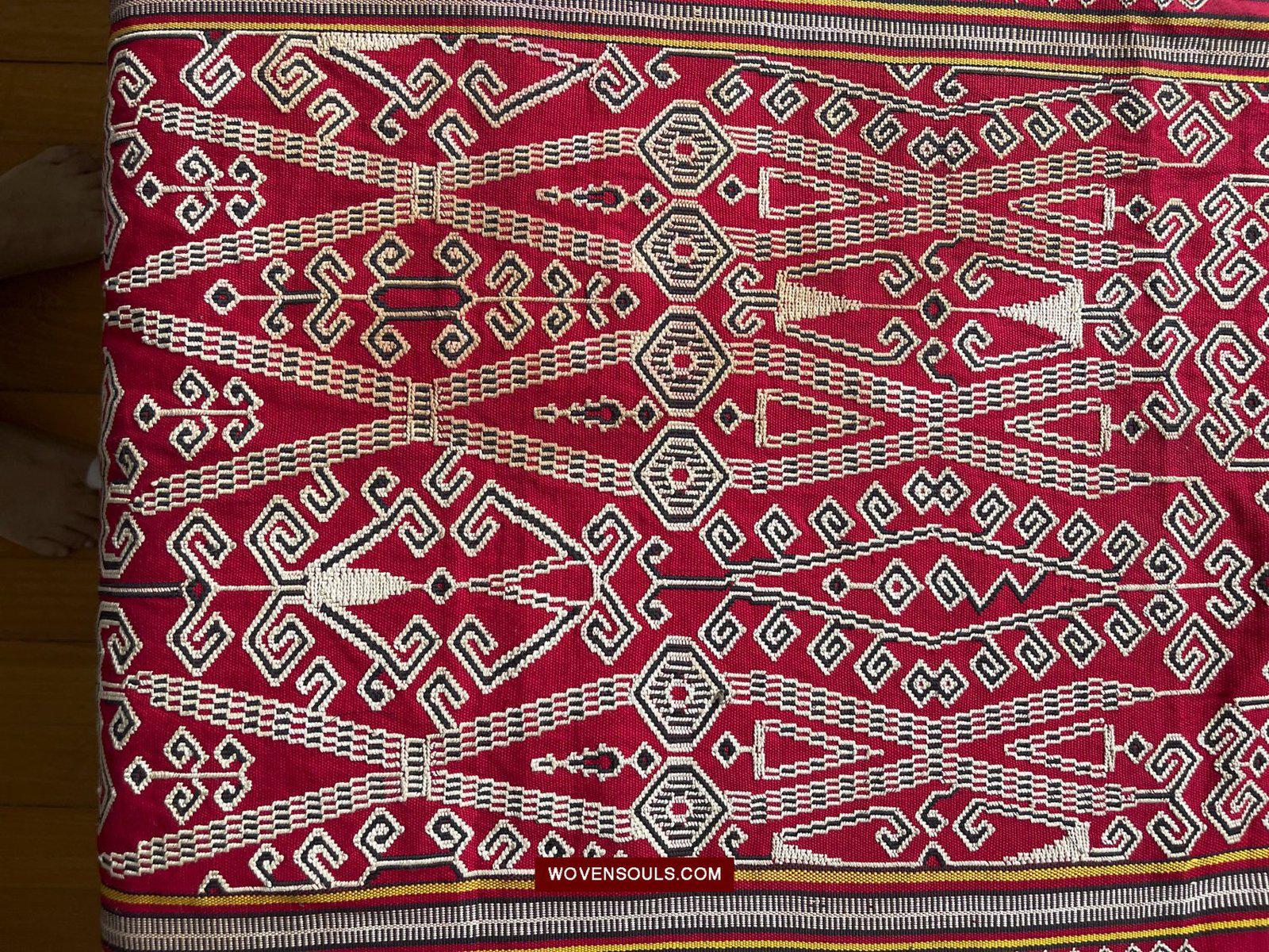 1584 Pua Sungkit tissé vintage de Bornéo-WOVENSOULS-Antique-Vintage-Textiles-Art-Décor