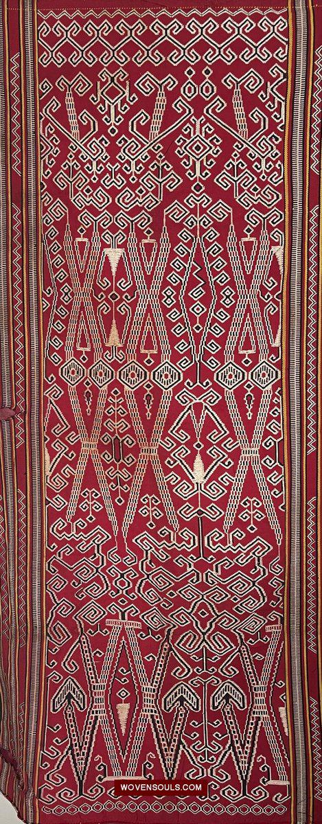 1584 Pua Sungkit tissé vintage de Bornéo-WOVENSOULS-Antique-Vintage-Textiles-Art-Décor