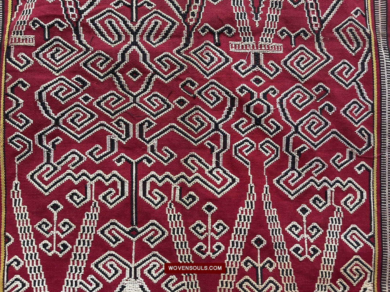 1584 Pua Sungkit tissé vintage de Bornéo-WOVENSOULS-Antique-Vintage-Textiles-Art-Décor