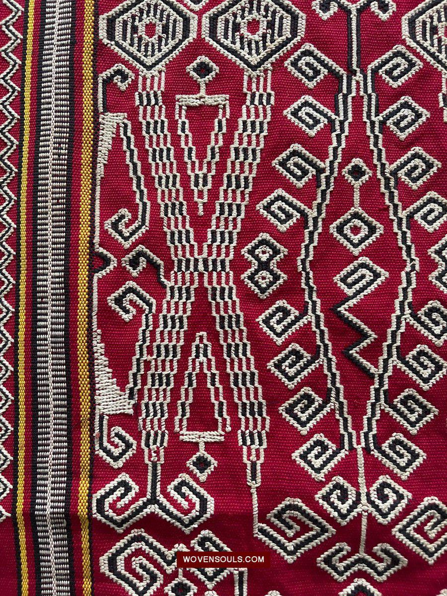 1584 Pua Sungkit tissé vintage de Bornéo-WOVENSOULS-Antique-Vintage-Textiles-Art-Décor