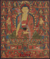 1587 Print of Antique Himalayan Tibetan Thangka Art - Shakyamuni-WOVENSOULS-Antique-Vintage-Textiles-Art-Decor