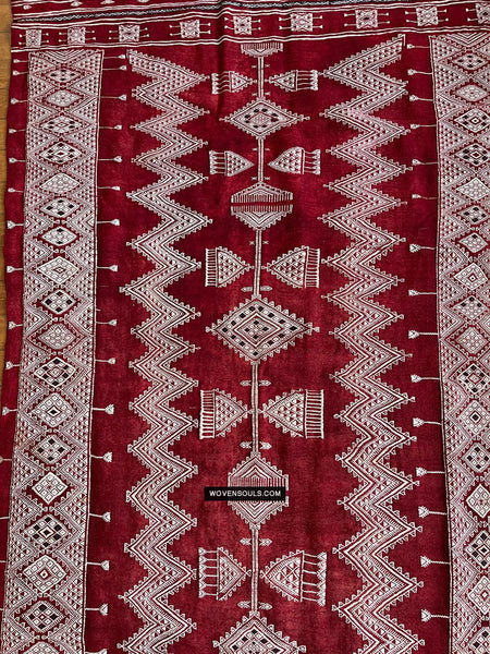 1603 Old Bakhnoug or Mushtia Shawl - Textile Art Masterpiece-WOVENSOULS Antique Textiles & Art Gallery