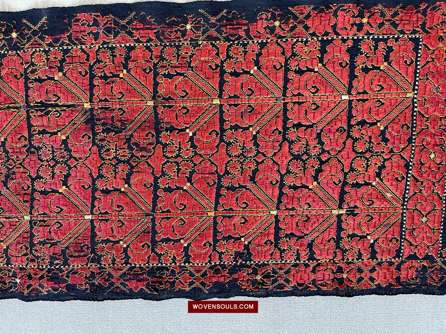 1604 Old Wedding Turban - Swat Valley Textile-WOVENSOULS Antique Textiles &amp; Art Gallery