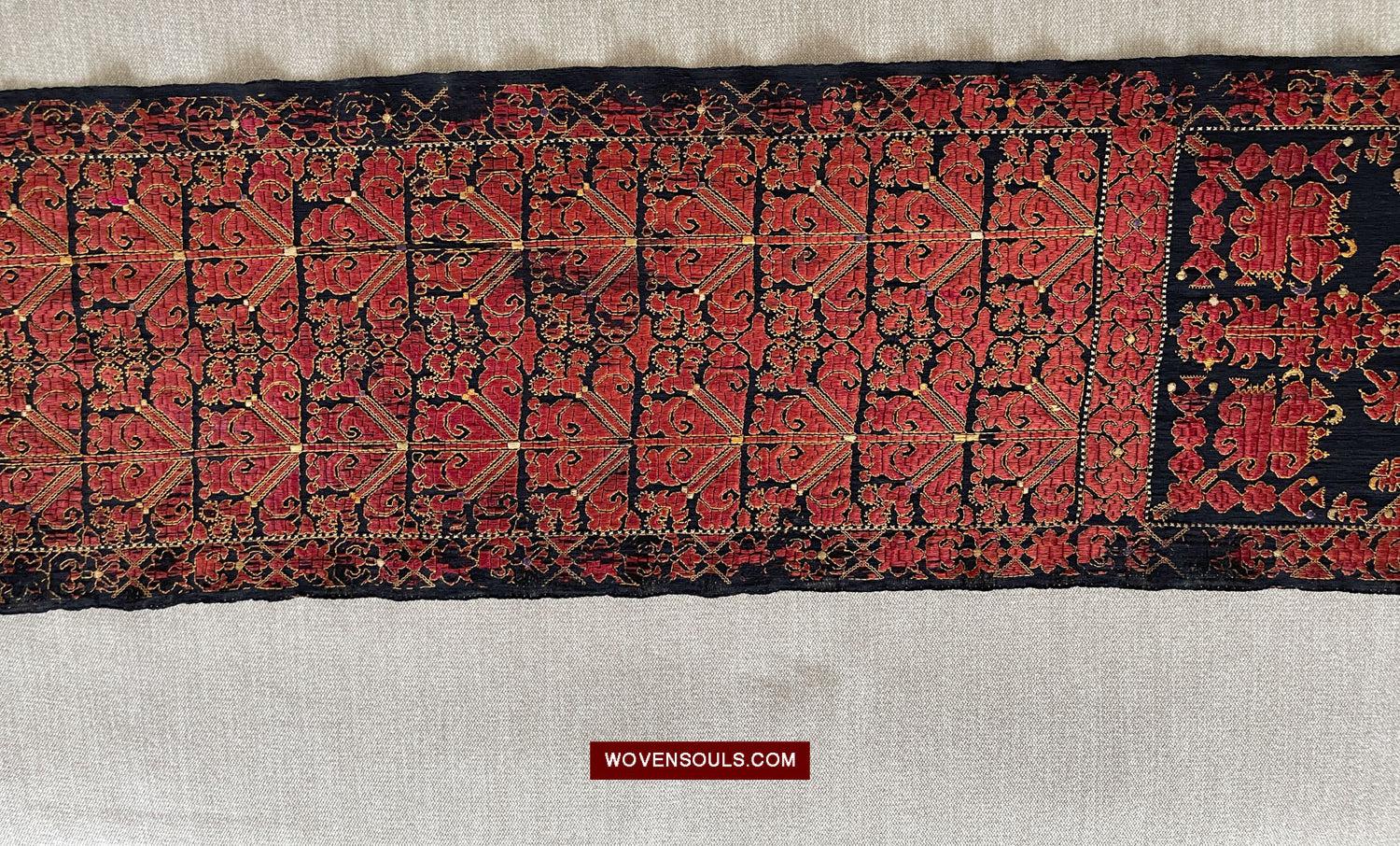 1604 Old Wedding Turban - Swat Valley Textile-WOVENSOULS Antique Textiles &amp; Art Gallery