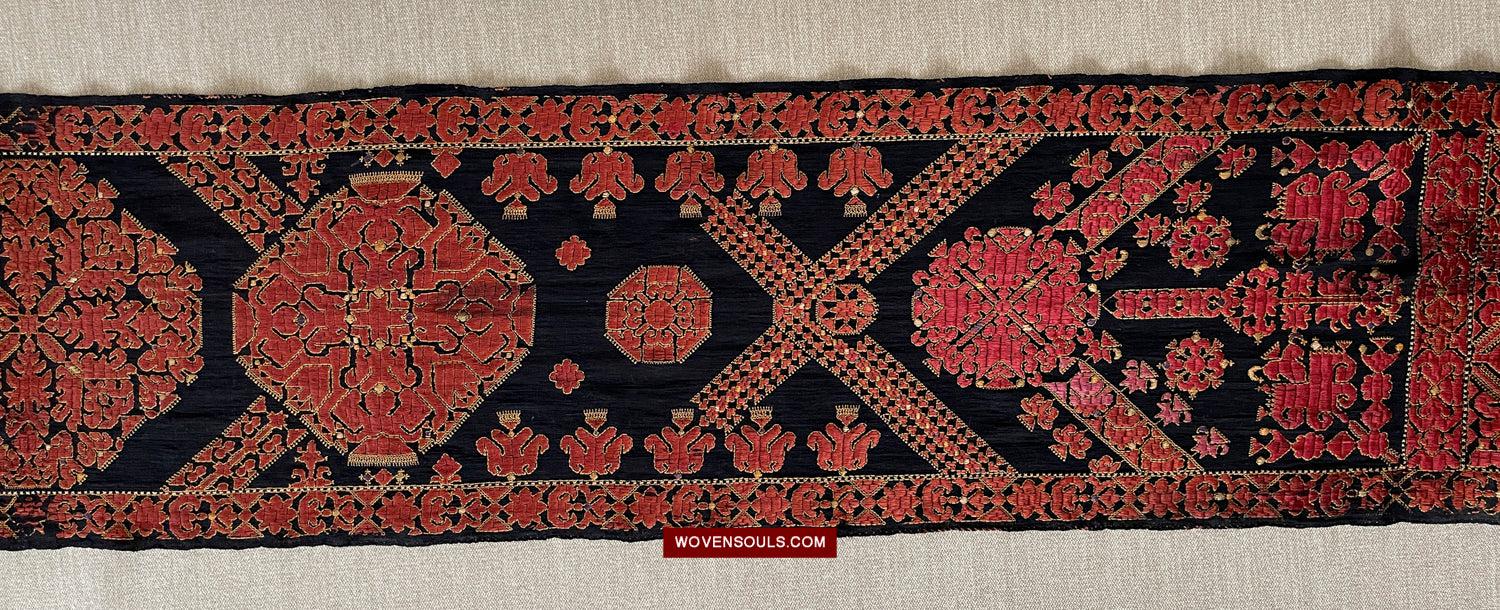 1604 Old Wedding Turban - Swat Valley Textile-WOVENSOULS Antique Textiles &amp; Art Gallery