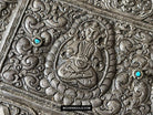 1606 Antique Tibetan Silver Sutra Cover-WOVENSOULS Antique Textiles &amp; Art Gallery