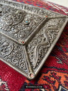 1606 Antique Tibetan Silver Sutra Cover-WOVENSOULS Antique Textiles &amp; Art Gallery