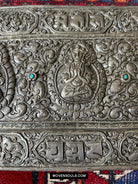 1606 Antique Tibetan Silver Sutra Cover-WOVENSOULS Antique Textiles &amp; Art Gallery