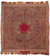 1608 Old Kashmir Silk Embroidered Amli Shawl Rumal - WOVENSOULS
