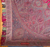 1608 Old Kashmir Silk Embroidered Amli Shawl Rumal-WOVENSOULS Antique Textiles &amp; Art Gallery