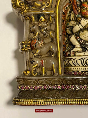 1609 Old Himalayan Crystal Buddhist Art Mahakala - WOVENSOULS
