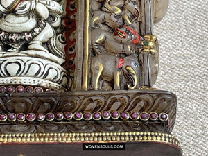 1609 Old Himalayan Crystal Buddhist Art Mahakala-WOVENSOULS Antique Textiles &amp; Art Gallery