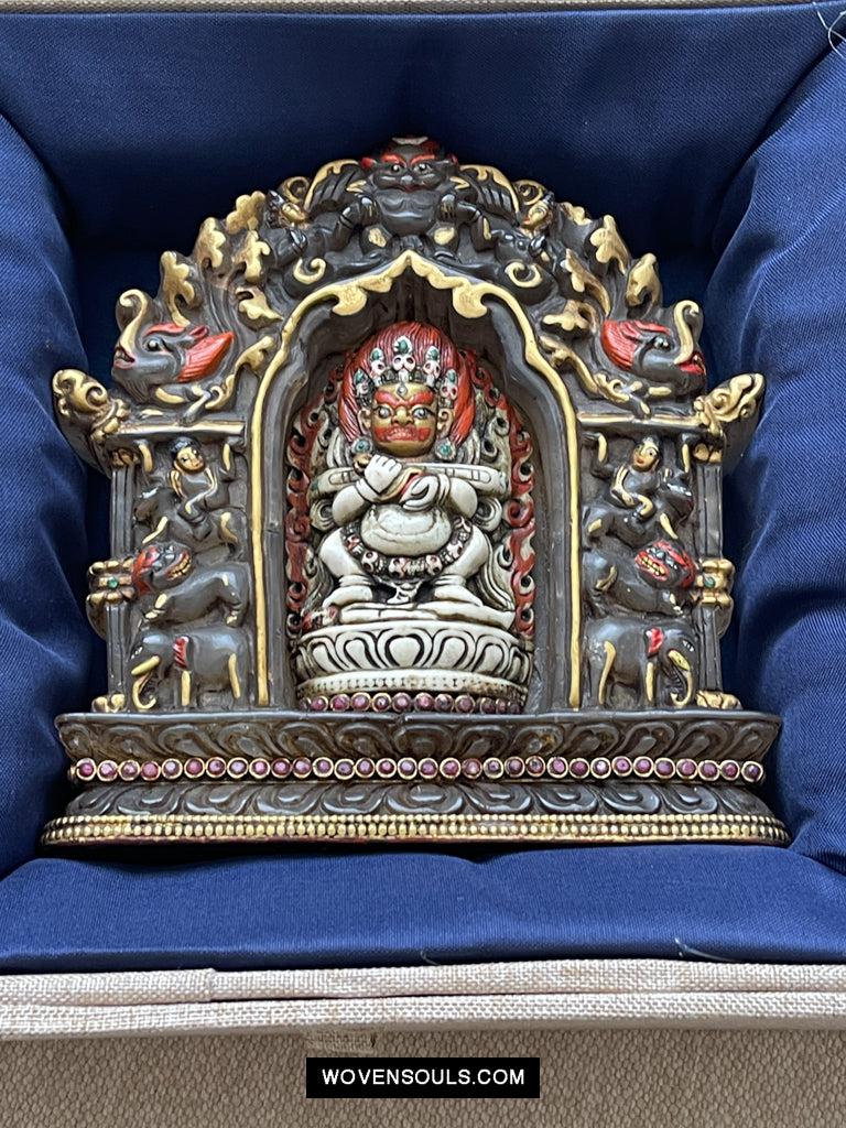 1609 Old Himalayan Crystal Buddhist Art Mahakala-WOVENSOULS Antique Textiles &amp; Art Gallery