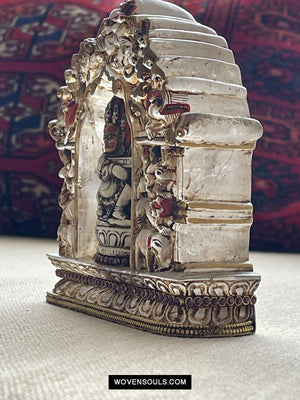 1609 Old Himalayan Crystal Buddhist Art Mahakala-WOVENSOULS Antique Textiles &amp; Art Gallery