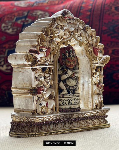 1609 Old Himalayan Crystal Buddhist Art Mahakala-WOVENSOULS Antique Textiles & Art Gallery