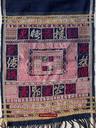 1612 Old Chinese Hainan Meifu Li Ethnic Minority Head wrap turban w Magenta Inscription-WOVENSOULS Antique Textiles &amp; Art Gallery