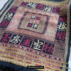 1612 Old Chinese Hainan Meifu Li Ethnic Minority Head wrap turban w Magenta Inscription-WOVENSOULS Antique Textiles &amp; Art Gallery
