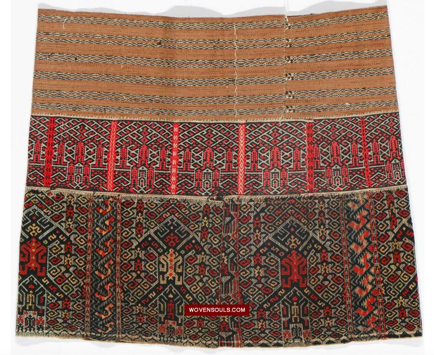 1615 Museum-Quality Old Chinese Hainan Run Li Ethnic Minority Woven Skirt-WOVENSOULS Antique Textiles &amp; Art Gallery
