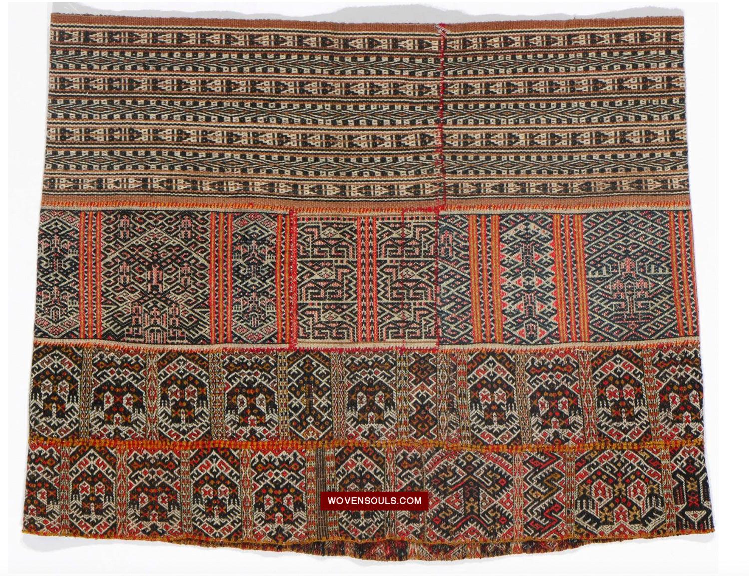 1616 Fine Old Chinese Hainan Run Li Ethnic Minority Woven Skirt-WOVENSOULS Antique Textiles &amp; Art Gallery