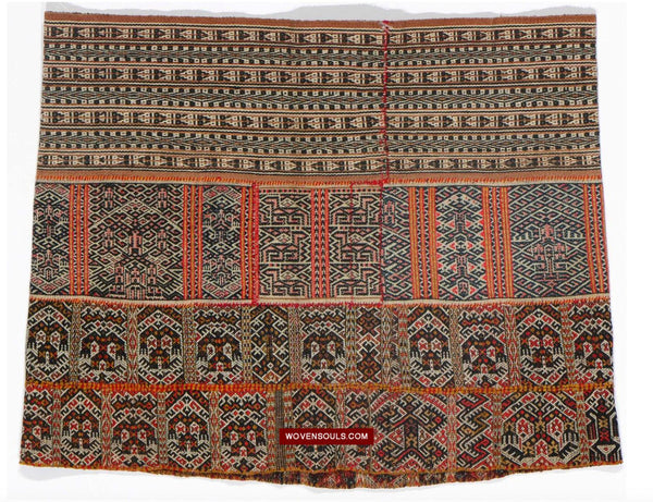 1616 Fine Old Chinese Hainan Run Li Ethnic Minority Woven Skirt-WOVENSOULS Antique Textiles & Art Gallery