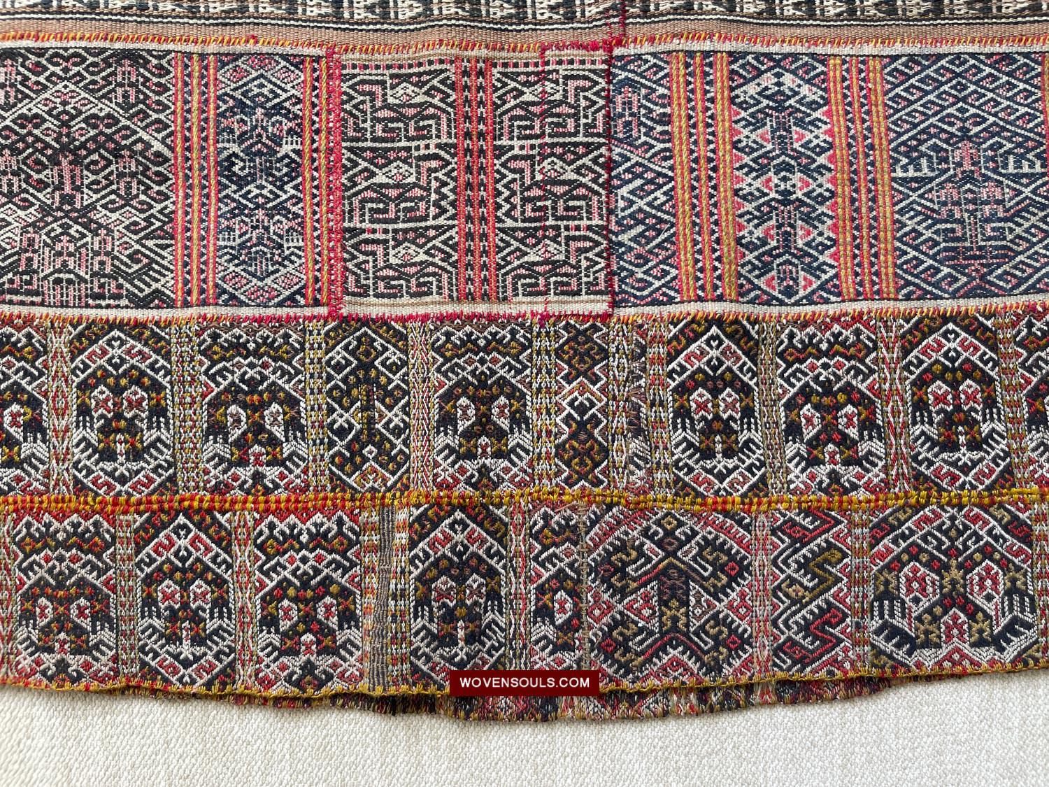 1616 Fine Old Chinese Hainan Run Li Ethnic Minority Woven Skirt-WOVENSOULS Antique Textiles &amp; Art Gallery