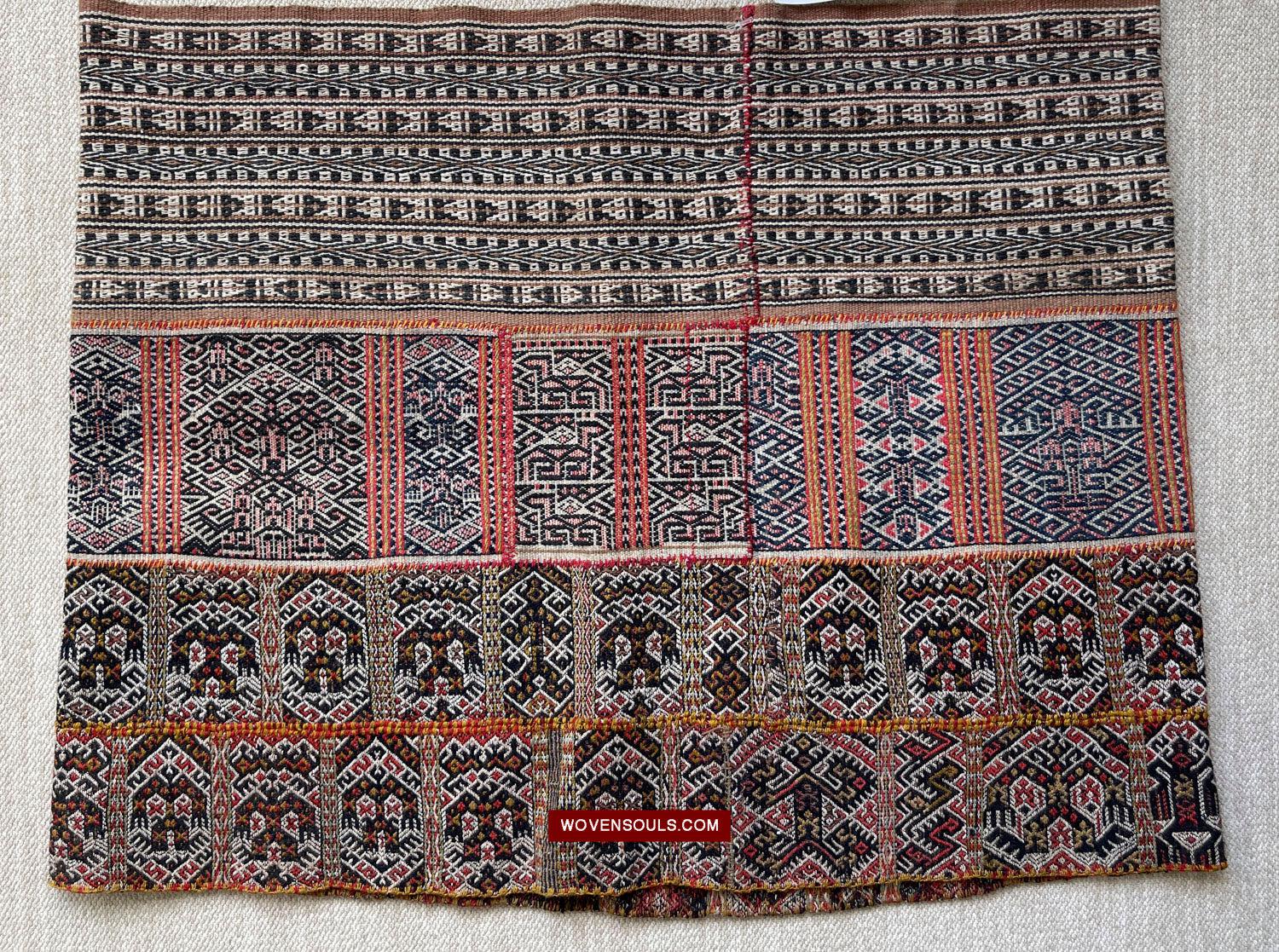 1616 Fine Old Chinese Hainan Run Li Ethnic Minority Woven Skirt-WOVENSOULS Antique Textiles &amp; Art Gallery