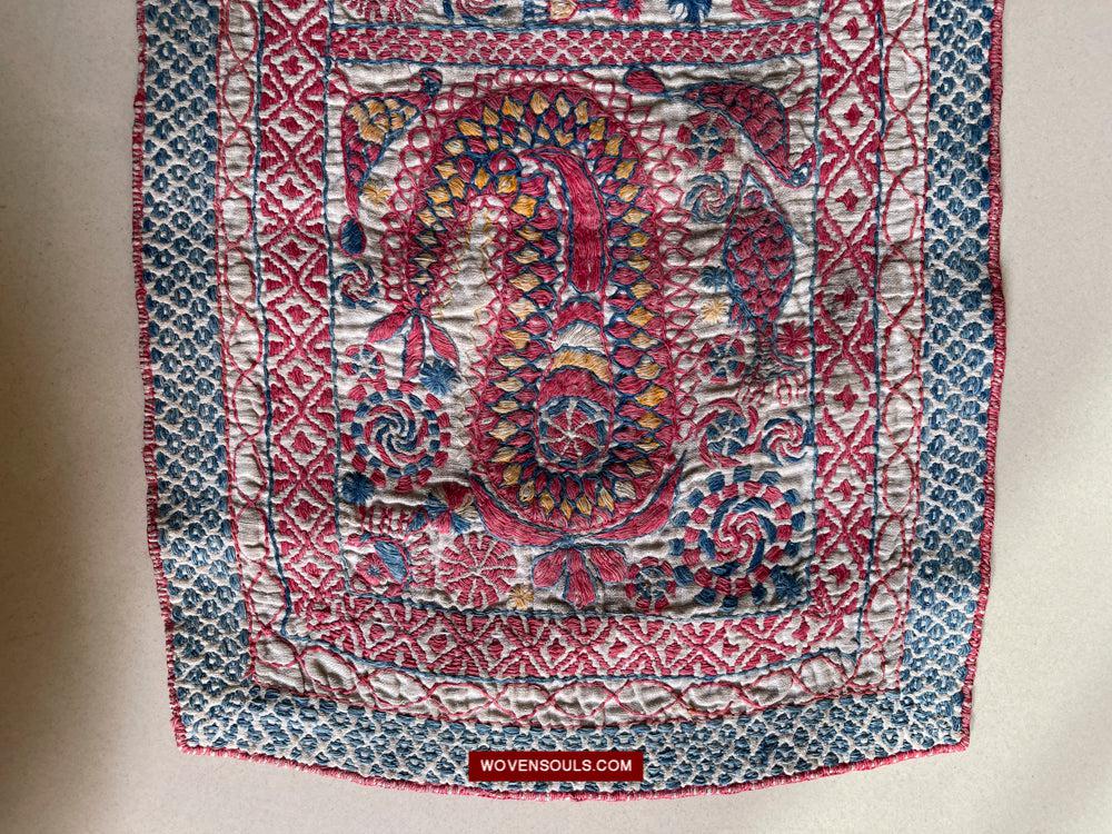 1619 SOLD Antique Figurative Kantha Embroidery-WOVENSOULS Antique Textiles &amp; Art Gallery