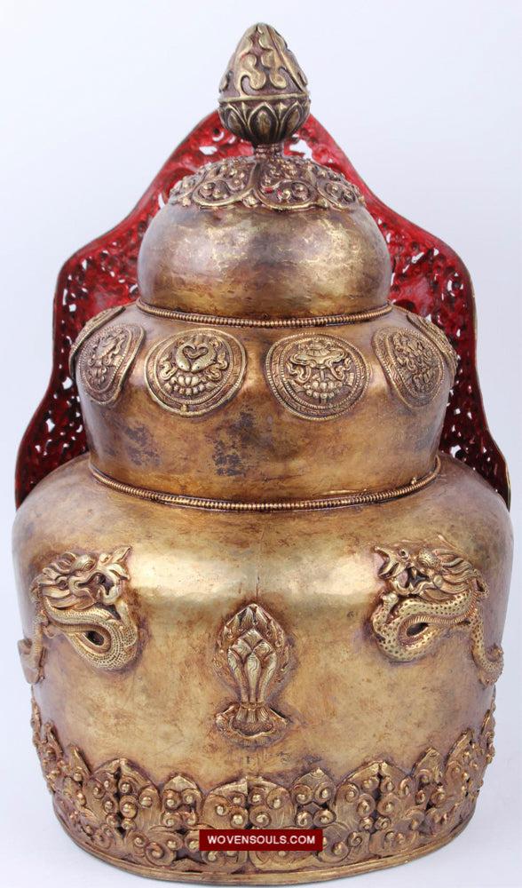 1620 Antique Buddhist Ceremonial Crown for Lama / Priest - WOVENSOULS  Antique Textiles & Art Gallery