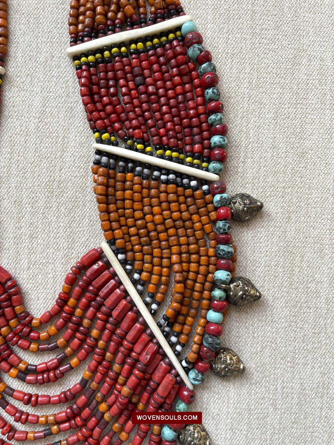 1623 SOLD Antique Naga Tribal Bead Necklace-WOVENSOULS Antique Textiles &amp; Art Gallery