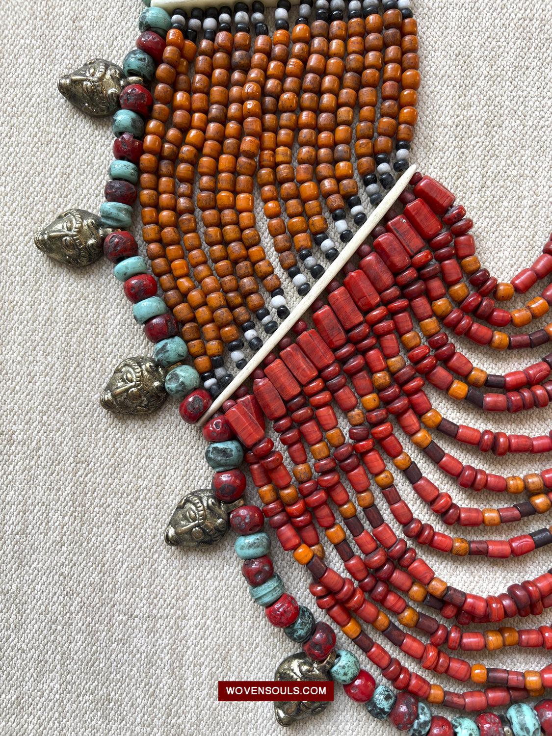 1623 SOLD Antique Naga Tribal Bead Necklace-WOVENSOULS Antique Textiles &amp; Art Gallery