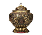 1624 Himalayan Buddhist Ceremonial Pot with Mountain Crystal Carvings-WOVENSOULS Antique Textiles &amp; Art Gallery